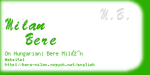 milan bere business card